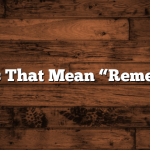 Names That Mean “Remember”