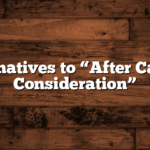 Alternatives to “After Careful Consideration”