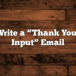 How to Write a “Thank You for Your Input” Email