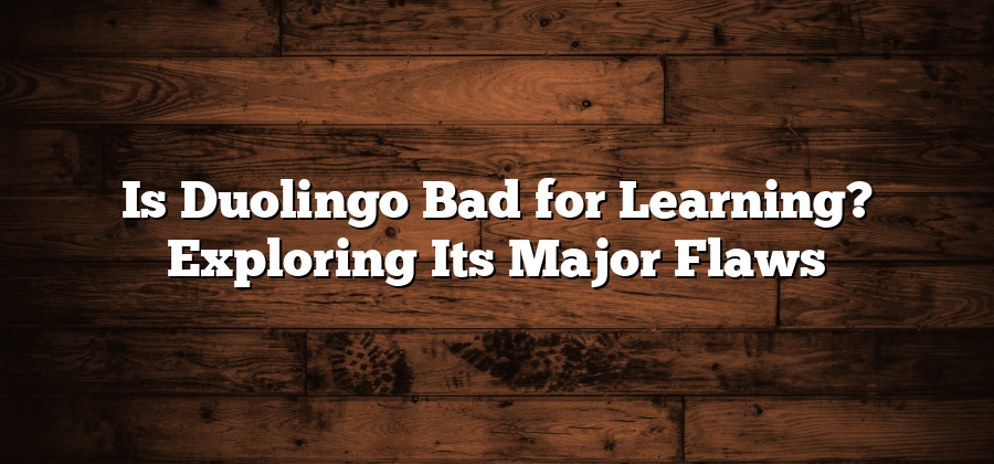 Is Duolingo Bad for Learning? Exploring Its Major Flaws