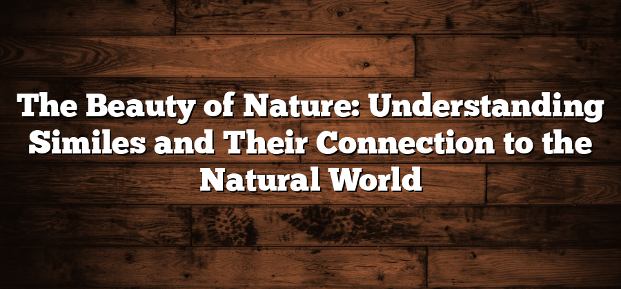 The Beauty of Nature: Understanding Similes and Their Connection to the Natural World